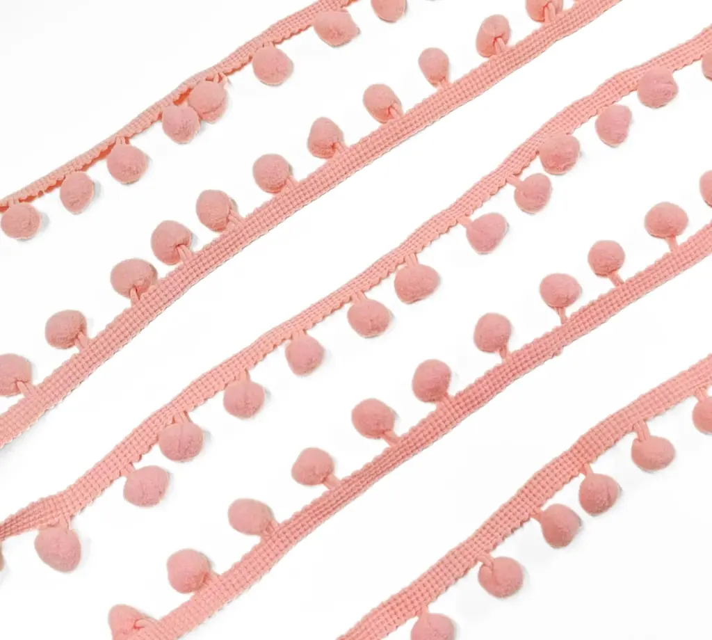 Tira Pom Pom - Rosa Pastel