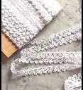 tira bordada guipur encaje blanco flores
