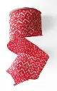 Listón Navideño - Bordado Rojo 4"
