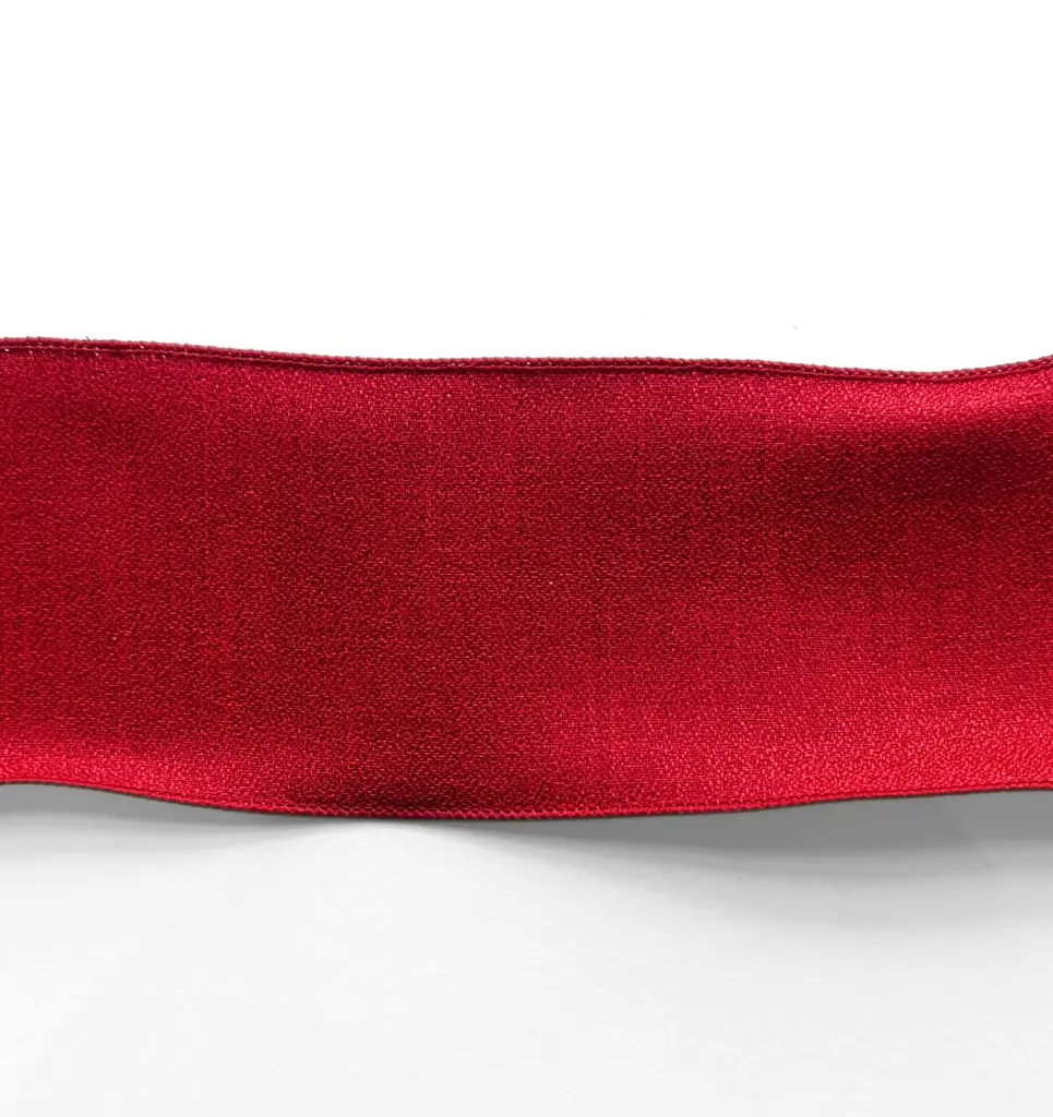 Listón Navideño - Crepé Rojo 4"