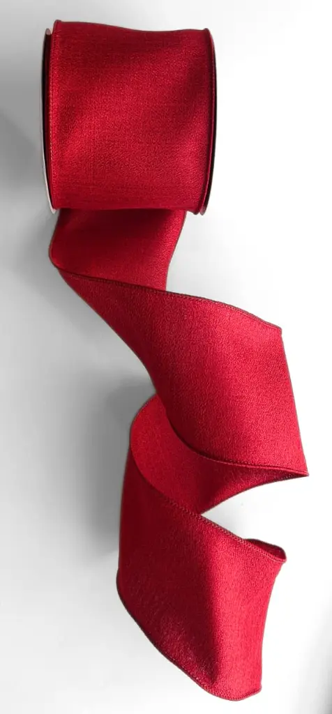Listón Navideño - Crepé Rojo 4"