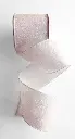 Listón Navideño - Glitter Blanco Tornasol 4"