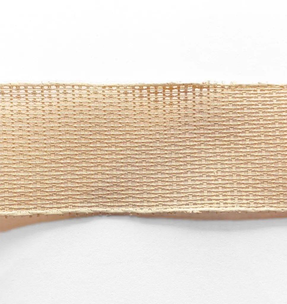 Listón Navideño - Malla Yute Beige 4"