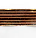 Listón Navideño - Negro Líneas Oro 4"
