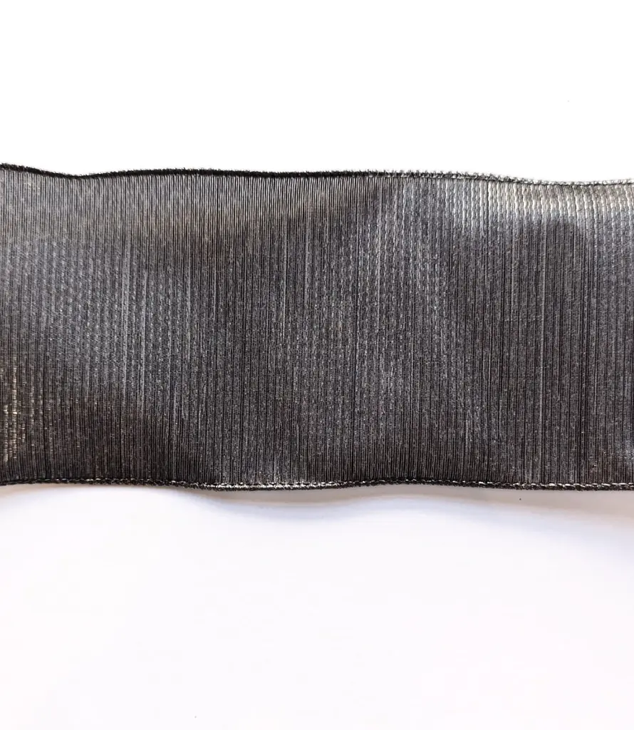 Listón Navideño - Plata Oxford Metálico 4"
