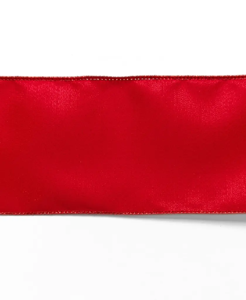 Listón Navideño - Rojo Lurex 4"