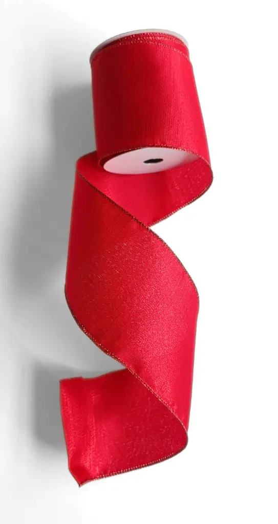 Listón Navideño - Rojo Lurex 4"