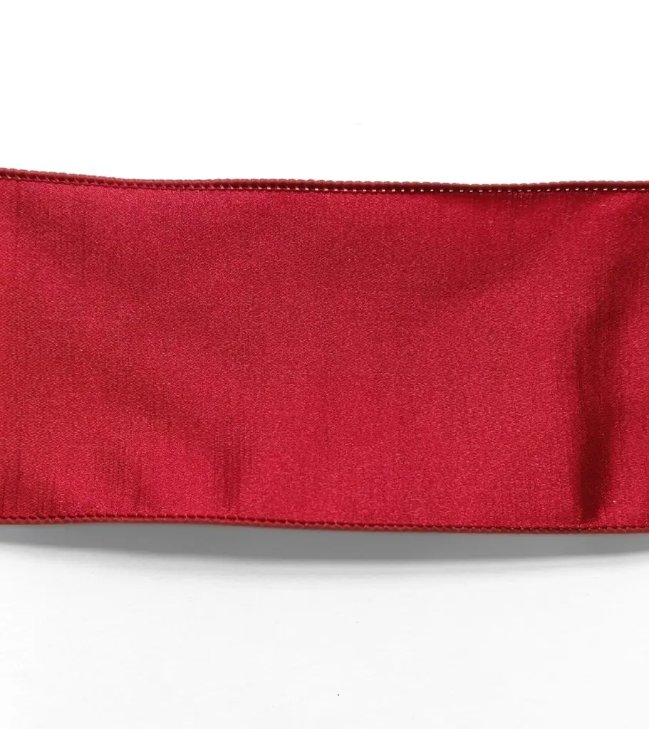 Listón Navideño - Rojo Seda 4"