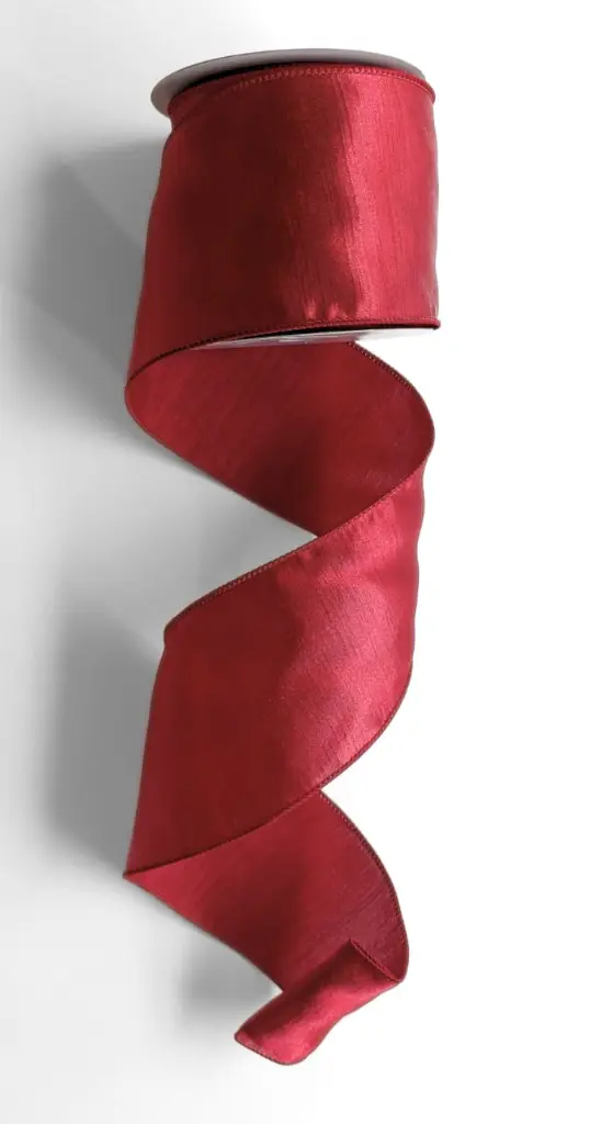 Listón Navideño - Rojo Seda 4"