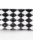 Listón Navideño - Rombos Negro Glitter 4"