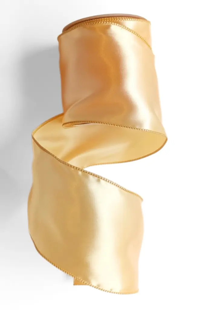 Listón Navideño - Satinado Dorado 4"