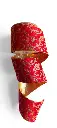 Listón Navideño - Terciopelo Rojo Estampado Glitter Oro 4"