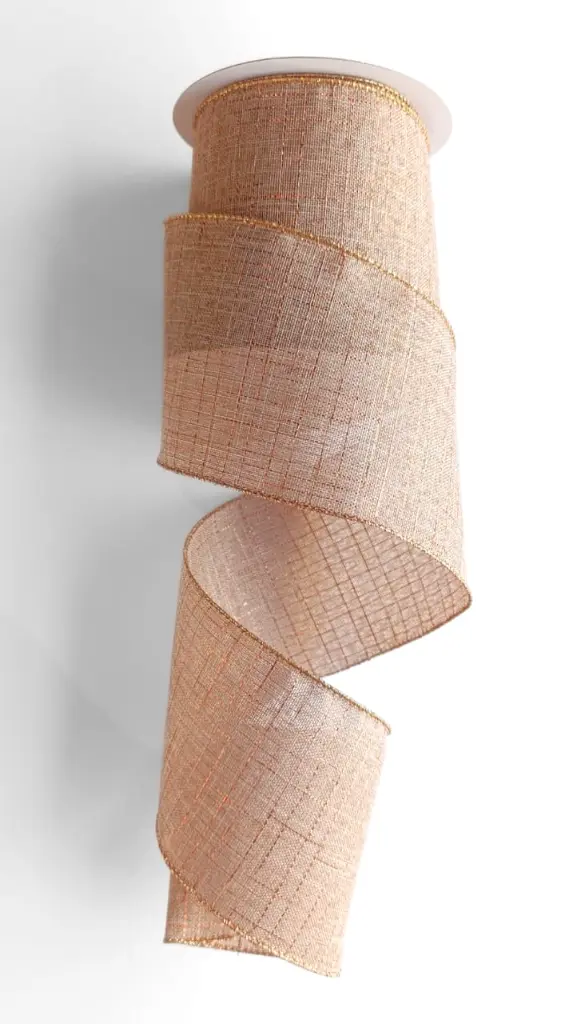Listón Navideño - Yute Lurex Bronce 4"
