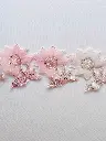 M - Tul Bordado - Flores Rosa Pastel