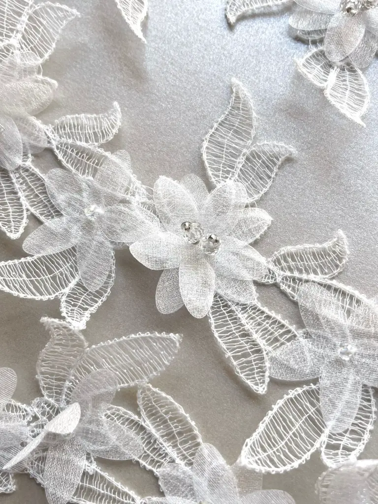 M - Guipur - Floral Blanco