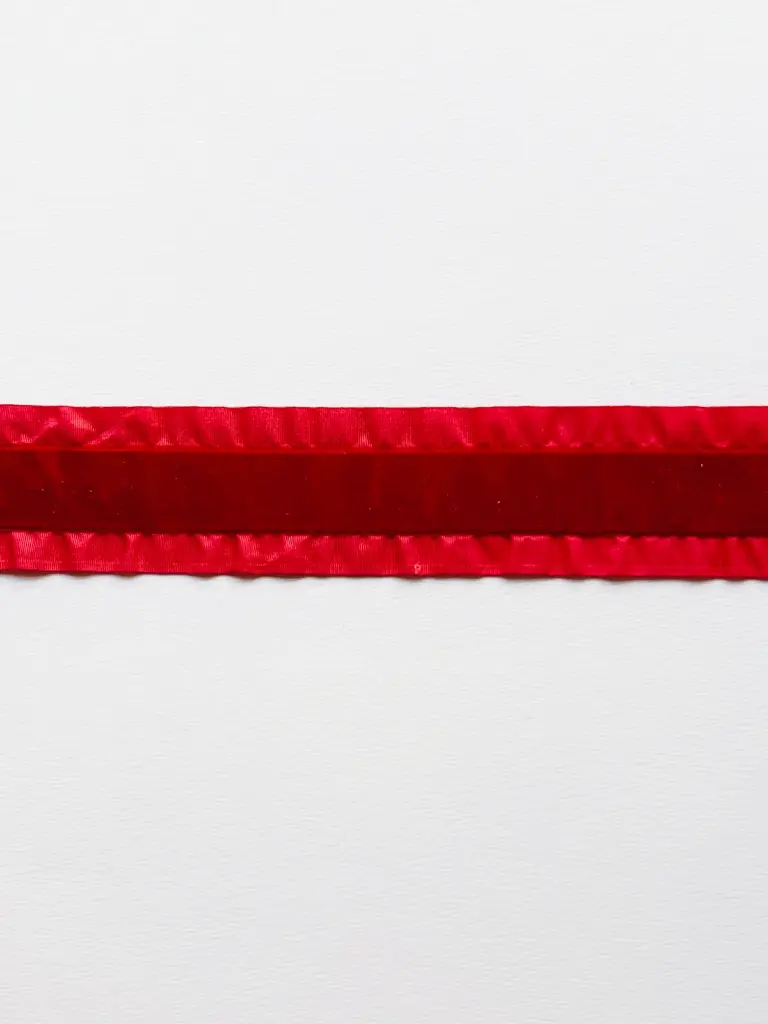 Listón Terciopelo Plisado Duquesa - Rojo