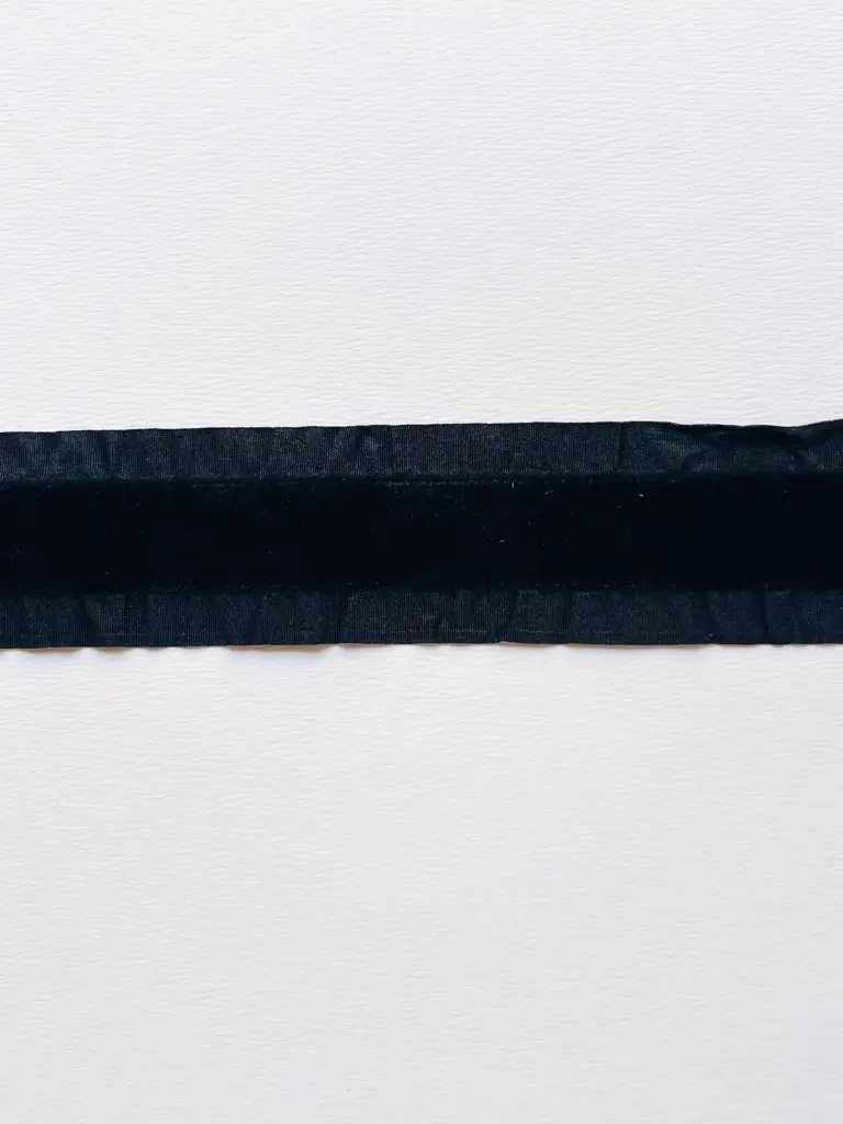 Listón Terciopelo Plisado Duquesa - Negro