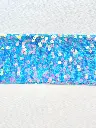 M - Listón Terciopelo Lentejuela 7.5 cm (3") - Azul Maya