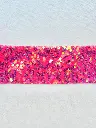 M - Listón Terciopelo Lentejuela 7.5 cm (3") - Shocking Pink