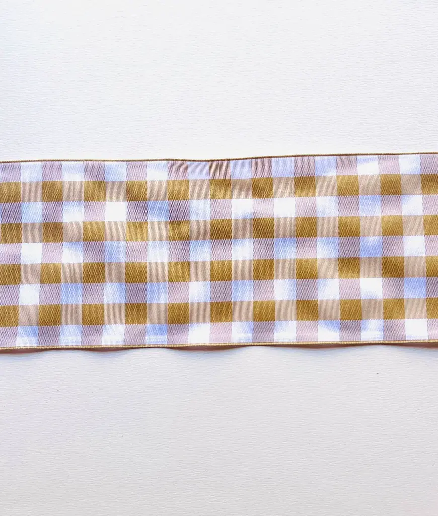 Listón de Cuadros Tipo Picnic de 10 cm – Beige