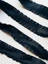 Listón Coquette Plisado Ondulado - Negro