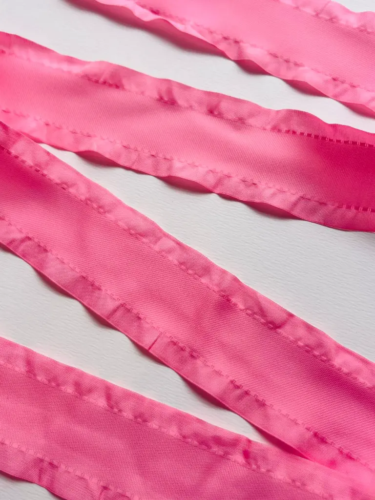 Listón Coquette Plisado Ondulado- Hot Pink