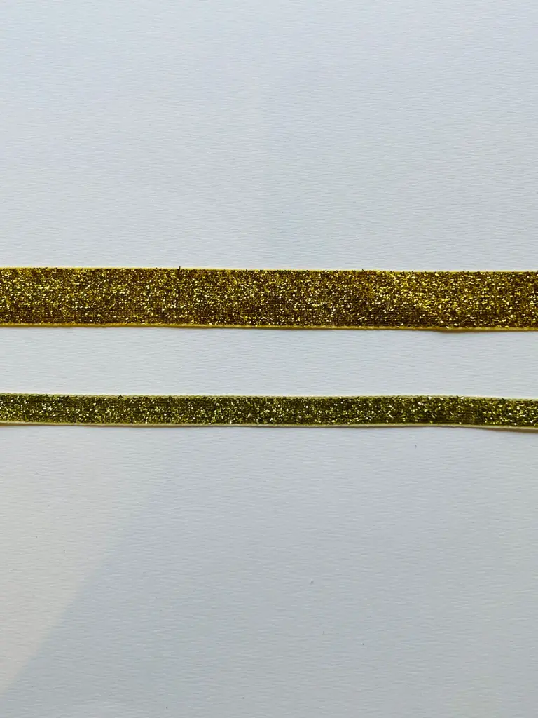 Listón de Terciopelo Escarchado - Dorado