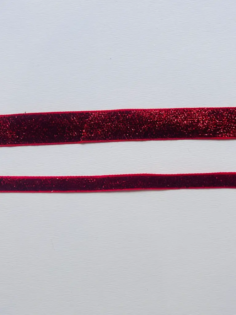Listón de Terciopelo Escarchado - Rojo