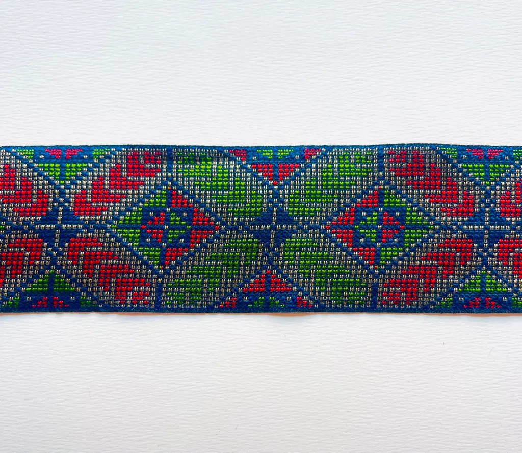 MH - Tira Hindu Bordada 5 cm Azul Marino