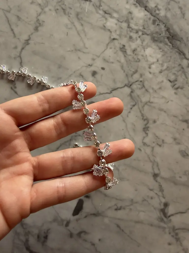 Galón de Cristal con Flecos/Abanicos Baguete