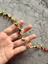 pasamanería dorada con flores, galón decorativo con cristales, cinta de flores 3d para vestidos, listón dorado con pedrería, listón bordado alta costura, pasamanería fina por metro, apliques de flor y strass, galón dorado de flores, cinta decorativa fiesta, pasamanería
