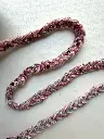 Cordón Trenzado de Estambre Rosado con Lentejuelas y Brillo