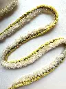 Pasamanería Tejida Estilo Chenille Amarillo y Crema Metálico