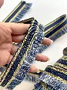 Pasamanería Azul Marino y Dorado con Fleco Lateral Azul y Blanco.webp