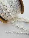 encaje con rhinestone, galón con pedrería y perlas