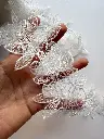 encaje con lentejuelas transparentes, puntilla para novia