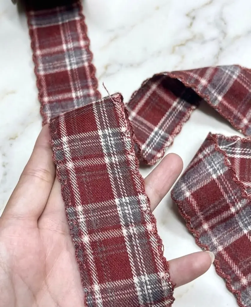 Listón Navideño - Tartan Escocés de Franela