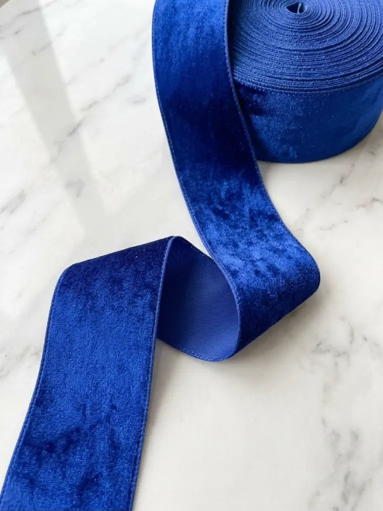 M - Terciopelo Para Moños - 7.5 cm azul rey.webp