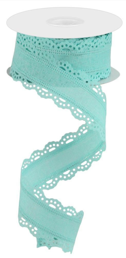 Listón de Encaje Scalloped - Aqua 