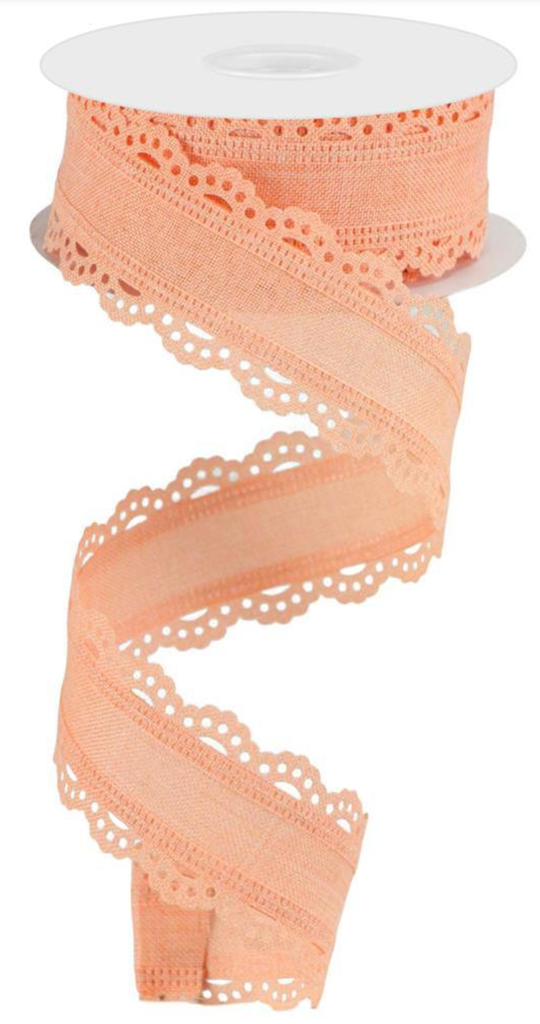 Listón de Encaje Scalloped - Coral
