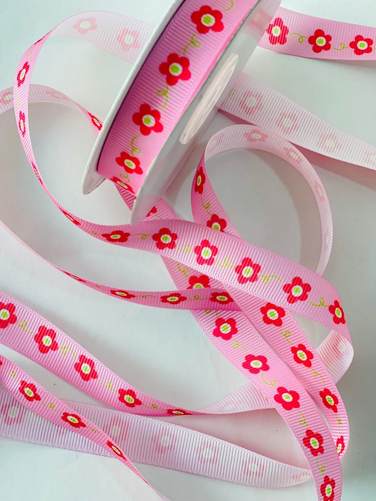 Popotillo Estampado - Flores Rosas