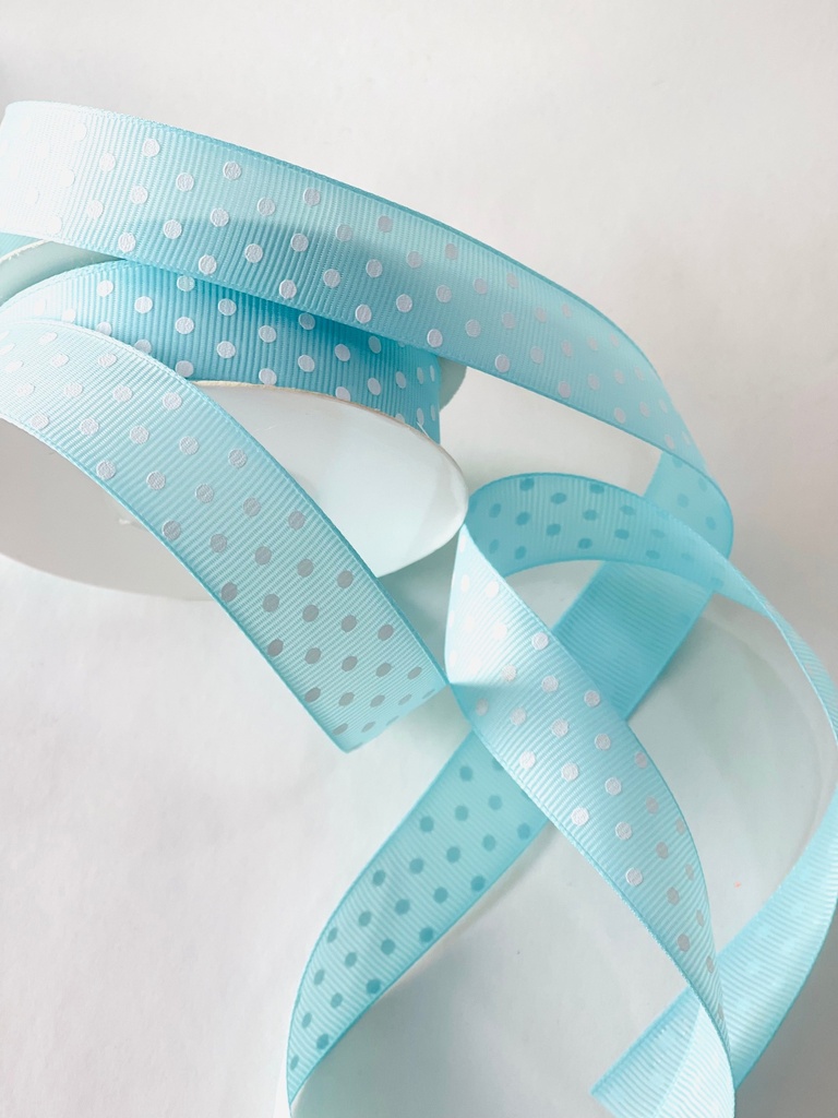 Popotillo Estampado - Polka Celeste