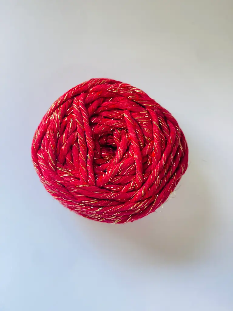 Macrame hilo Lurex - Rojo