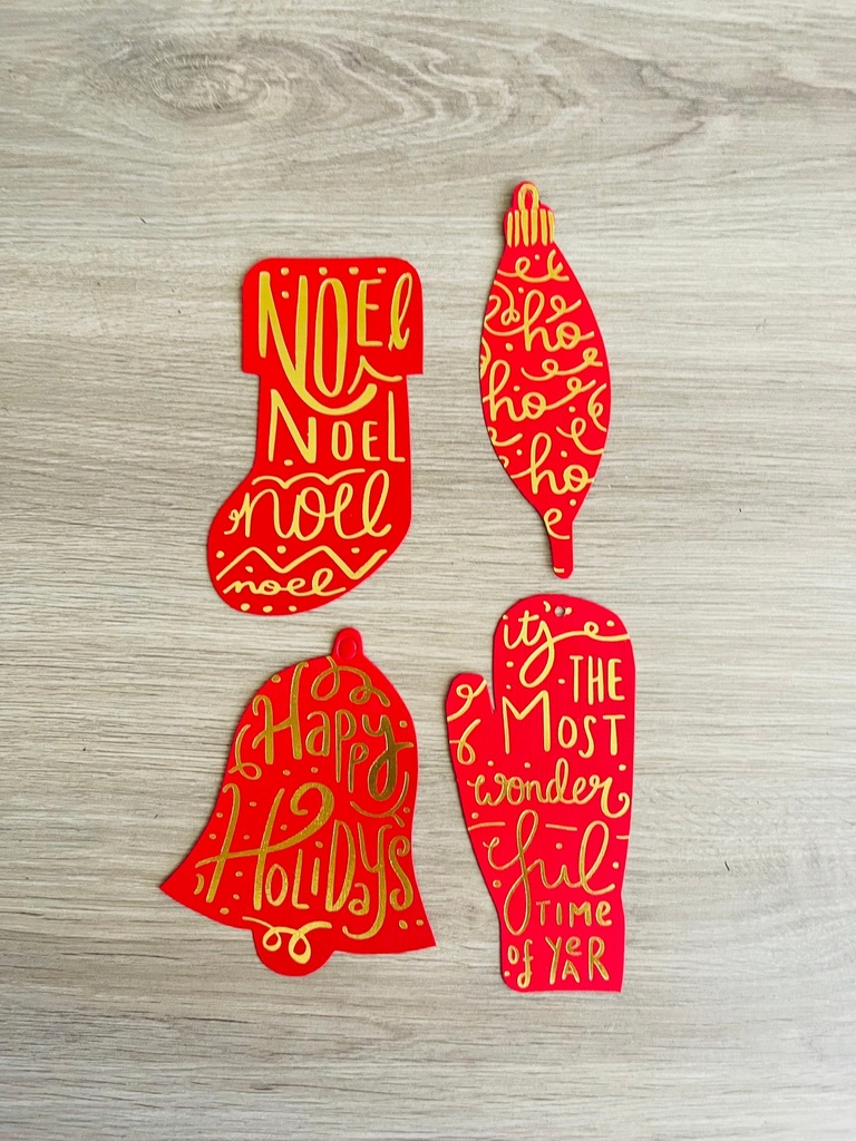 Tags Navideñas Rojo/ Oro