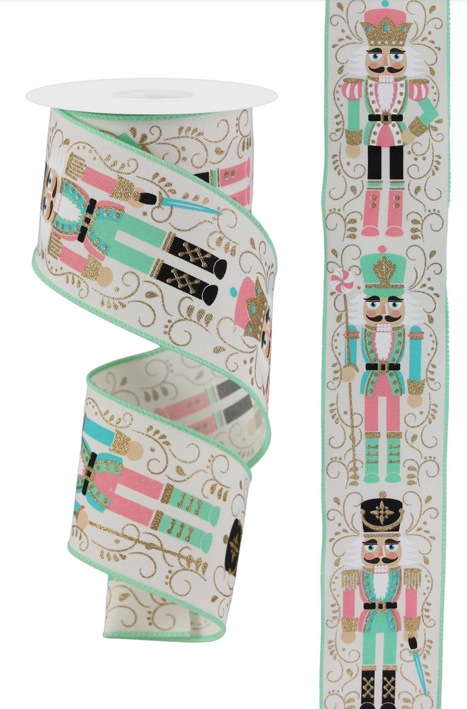Listón Navideño - Nutcrackers Pastel
