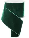 Listón de Terciopelo Doble Cara con Orilla Alambre - Verde Oscuro