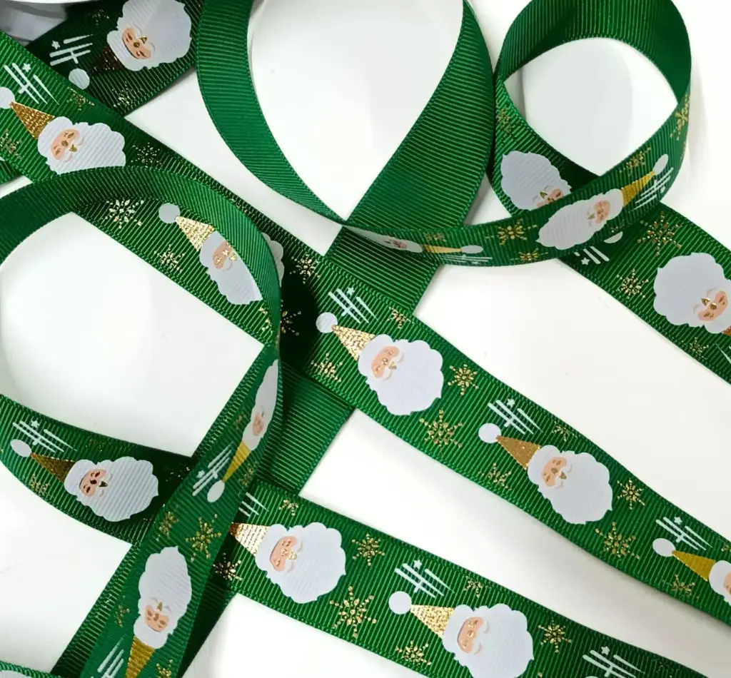 Listón Navideño - Santas Green