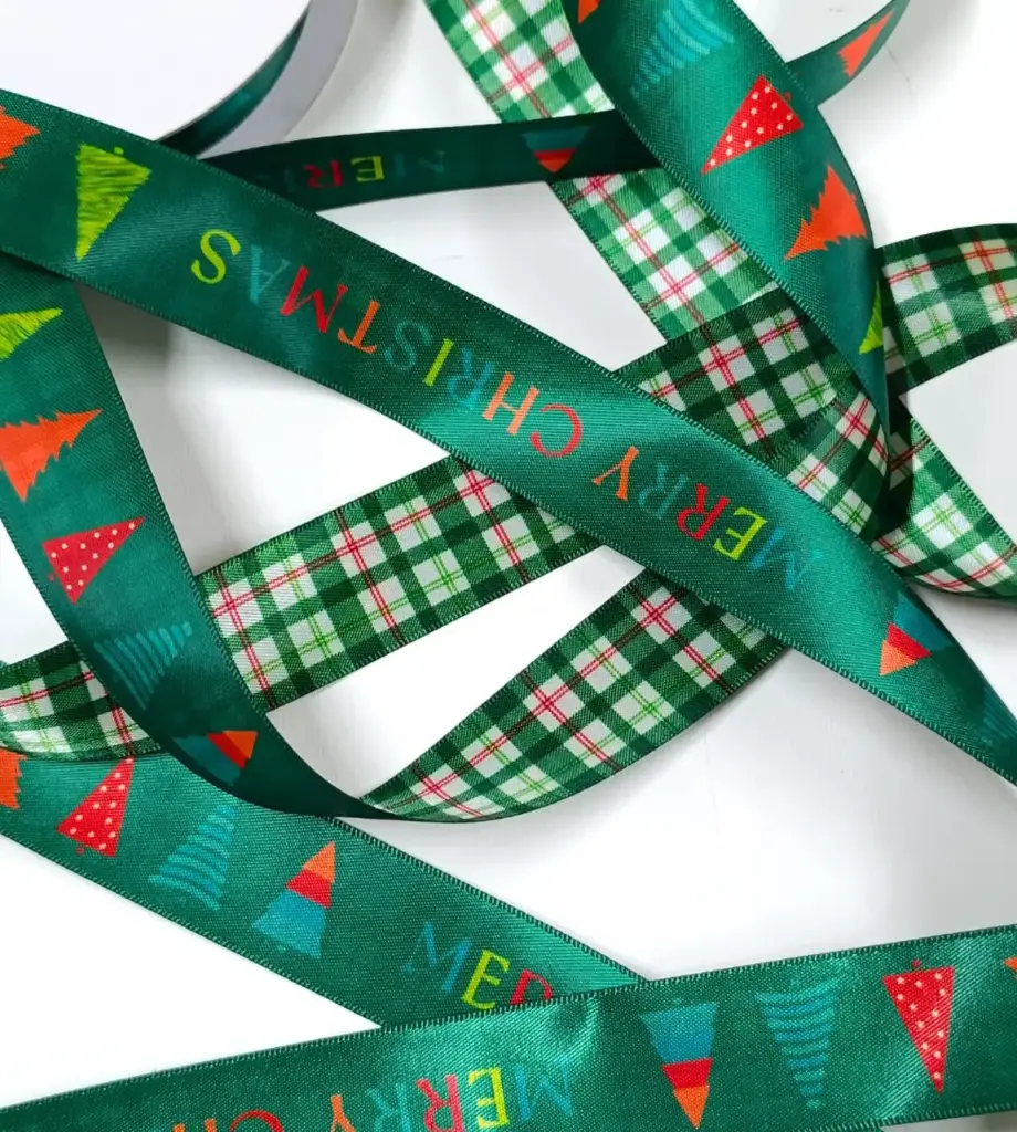Listón Navideño - Gingham Verde