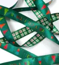 Listón Navideño - Gingham Verde