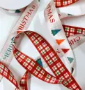 Listón Navideño - Gingham Blanco